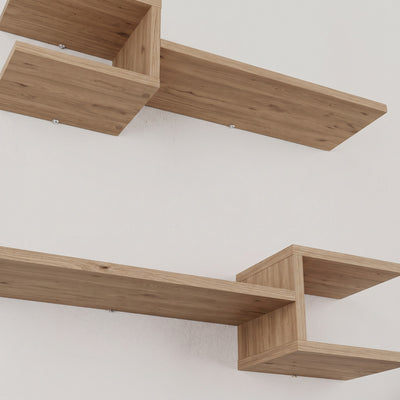 Fork Modern Floating Shelf Set 18.2cm Short – Natural Oak