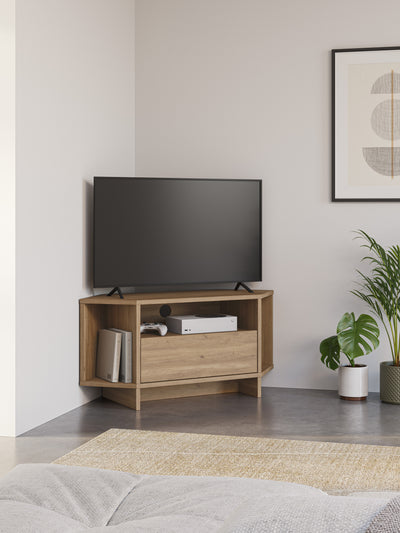 Modern Viva Corner TV Unit – Compact Corner Stand with Shelves & Cabinet for 40-Inch TVs - view 27
