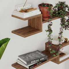 Fork Modern Floating Shelf Set 18.2cm Short – Deep Oud