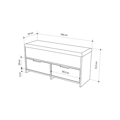 Cove Modern Shoe Storage Bench – hallway shoe bench with cushioned seat – Decortie