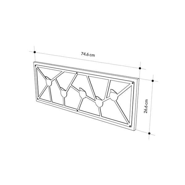 Trace Modern Wall Mounted Hanger with 5 Hooks
