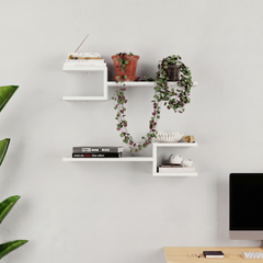 Fork Modern Floating Shelf Set 18.2cm Short – White