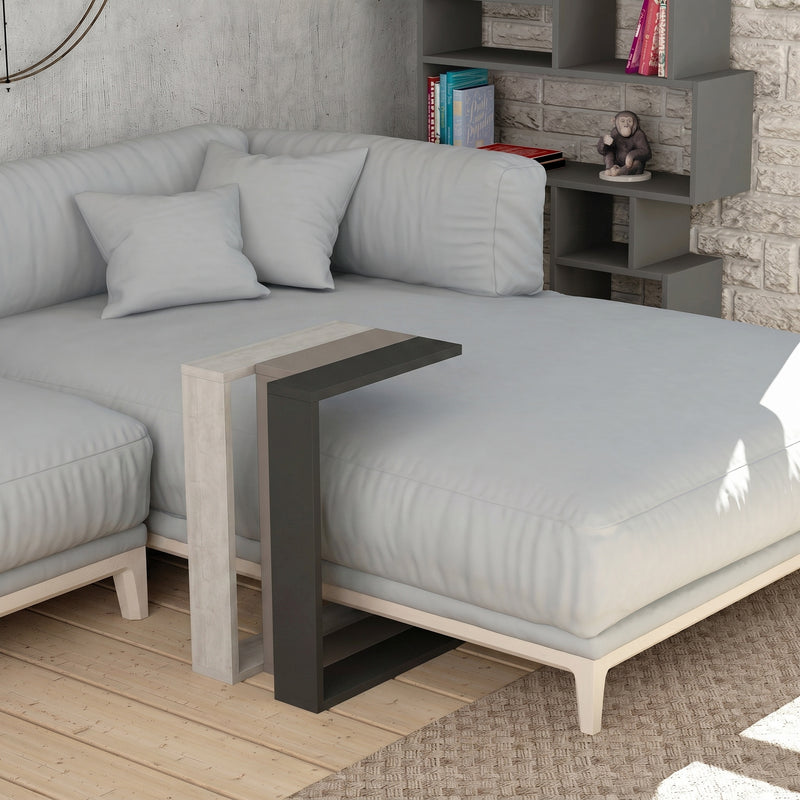 Muju Modern C Shape Table Multipurpose H 57cm – Light Mocha,Ancient White,Anthracite