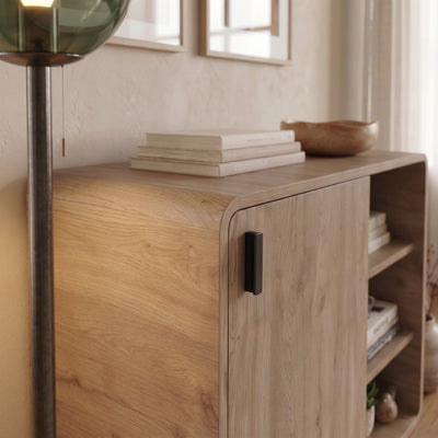 Rovel Round Edge Sideboard Natural Oak with Shelves - view 3