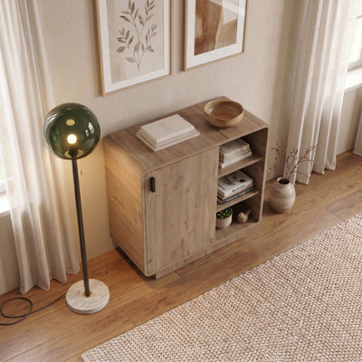 Rovel Round Edge Sideboard Natural Oak with Shelves - view 4