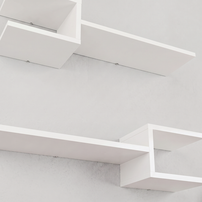 Fork Modern Floating Shelf Set 18.2cm Short – White