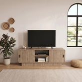 Rovel TV Unit Natural Oak with Storage and Shelves – Natural Oak