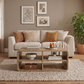 Rovel Coffee Table Natural Oak with Shelves – Natural Oak