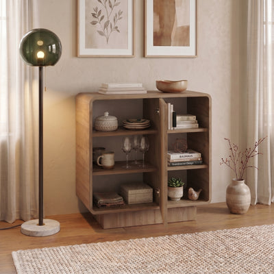 Rovel Round Edge Sideboard Natural Oak with Shelves - view 2