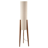 Tripod Floor Lamp 130cm | Natural Linen Shade, Dark Wood Legs