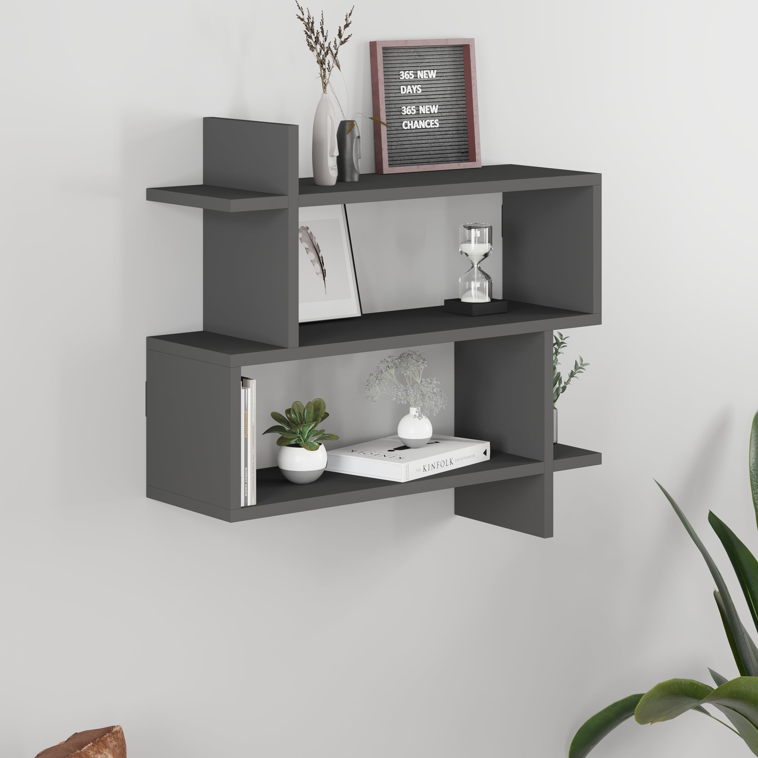 Paralel Wall Mounted Modern Bookcase Display Unit Medium W 70 cm - Decortie