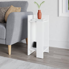 Elos Modern Bedside Table Left Module 25cm Narrow – White