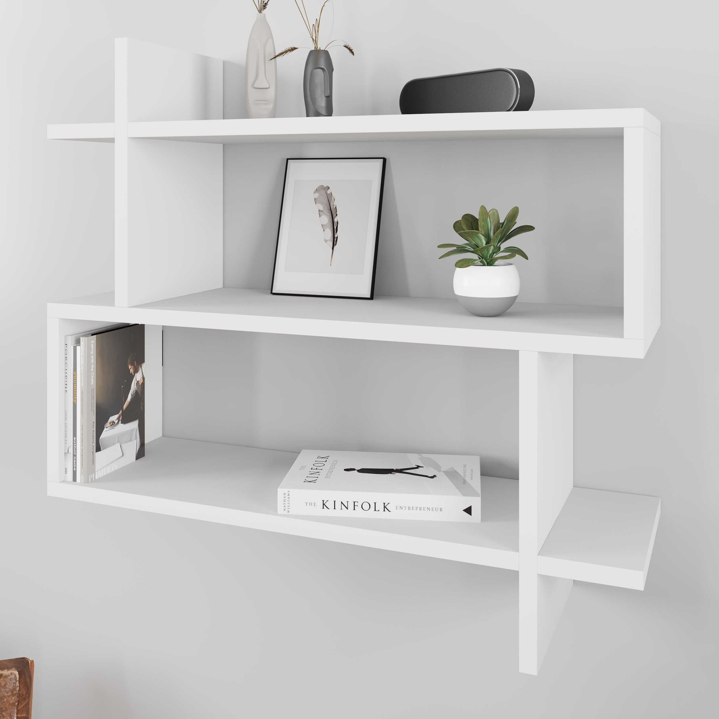 Paralel Wall Mounted Modern Bookcase Display Unit Medium W 70 cm - Decortie