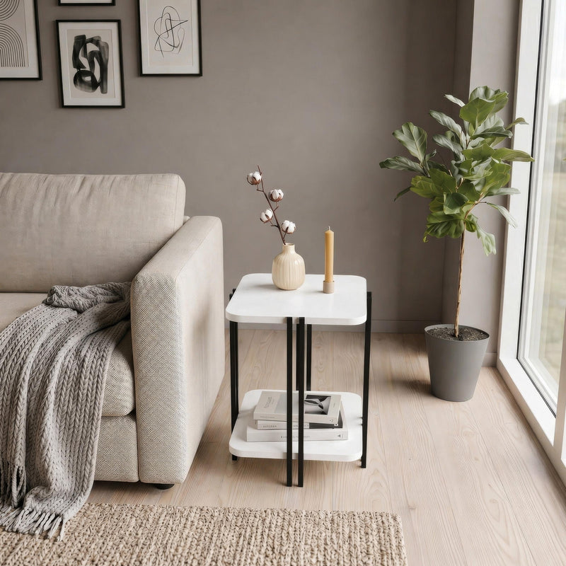 Notus 2-Tier Side Table with Shelf