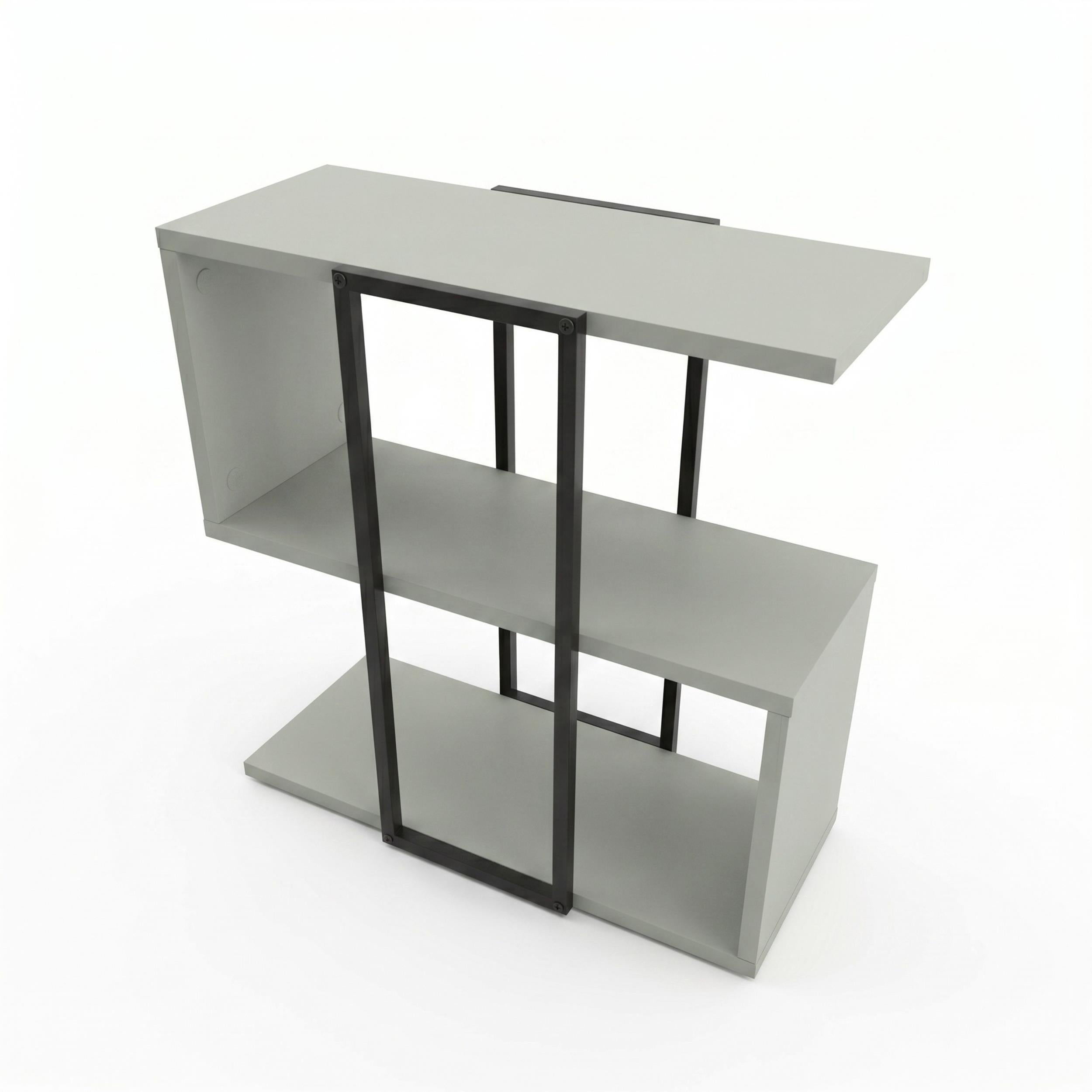 Homia Stepped Side Table with Open Shelves – Living Room End Table - Additional Image 2