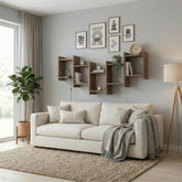 Bat Modern Floating Shelf 64cm Tall in Dark Oak