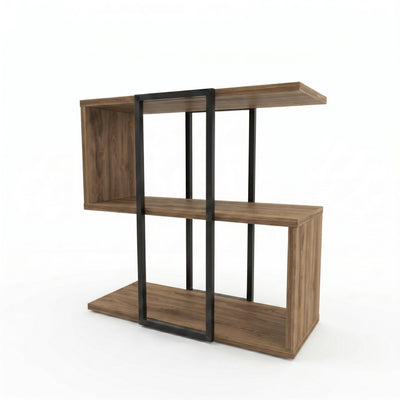 Homia Stepped Side Table with Open Shelves – Living Room End Table - Additional Image 1
