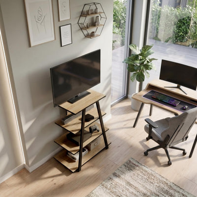 Lyno Angled Mini TV Entertainment Unit with Open Shelves - Additional Image 16
