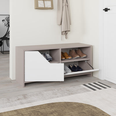 Nexus Modern Shoe Rack Storage - open compartment detail