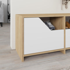 Nexus Modern Shoe Rack Storage 37 x 105 x 47 cm – Sapphire Oak,White