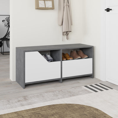 Nexus Modern Shoe Rack Storage - styled in a hallway setting