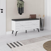 Dune Shoe Storage Bench – Modern Hallway Bench with Storage in White