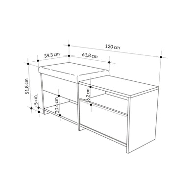 Filux Shoe Bench – Modern Hallway Bench with Storage - Additional Image 11