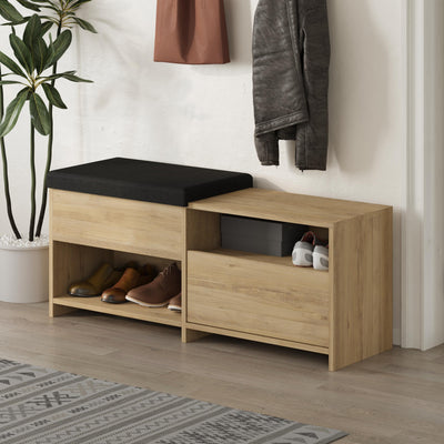 Filux Shoe Bench – Modern Hallway Bench with Storage in Sapphire Oak