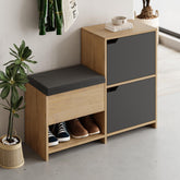 Haven Shoe Bench – 101cm Stair-Shaped Hallway Storage with Seat in Sapphire Oak,Anthracite