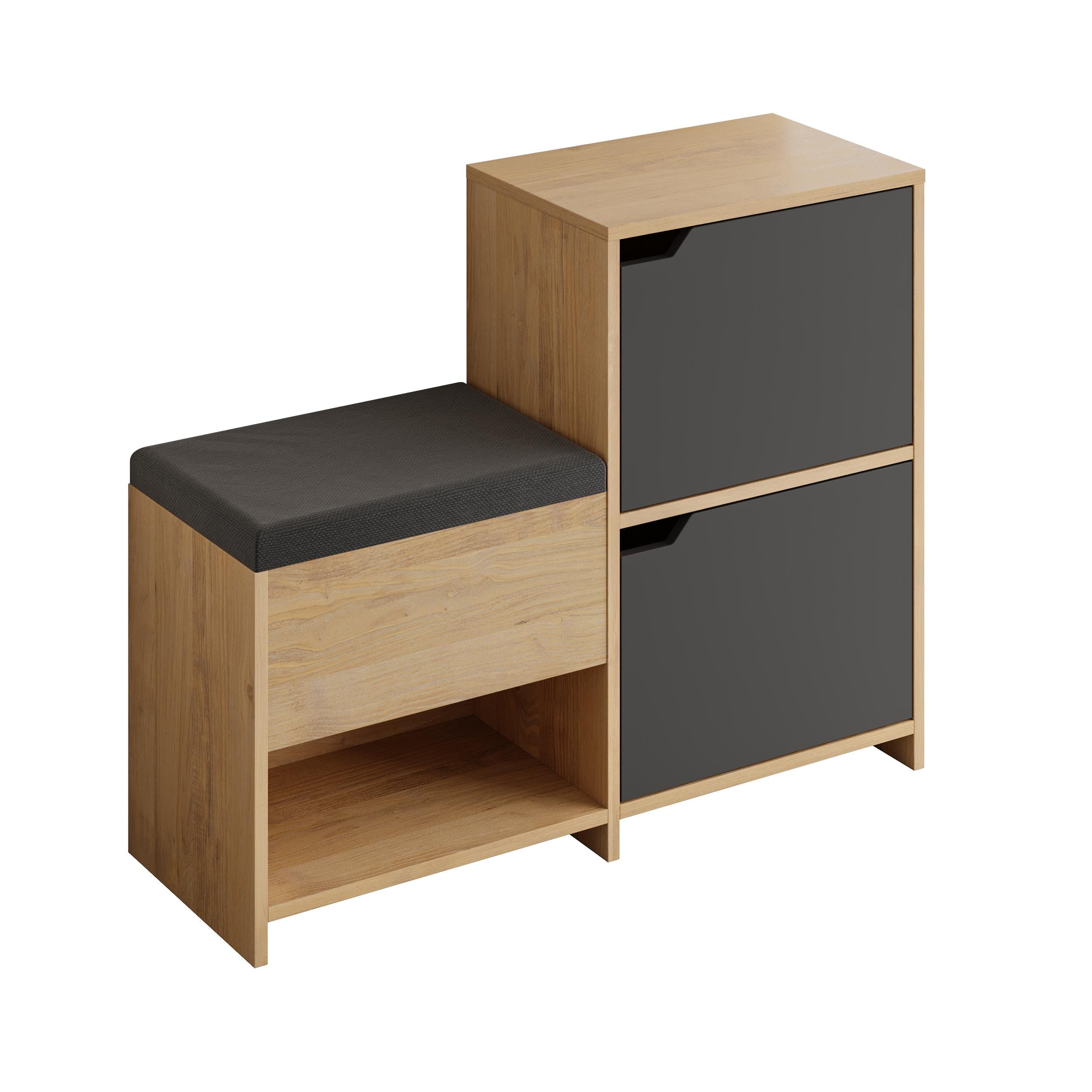Haven Shoe Bench – 101cm Stair-Shaped Hallway Storage with Seat - Additional Image 1
