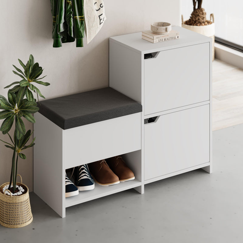 Haven Shoe Bench – 101cm Stair-Shaped Hallway Storage with Seat