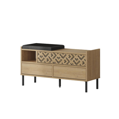 Heaton Modern Shoe Storage Bench – 3 Door Hallway Shoe Cabinet Seat - Additional Image 1