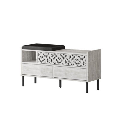 Heaton Modern Shoe Storage Bench – 3 Door Hallway Shoe Cabinet Seat - Additional Image 3