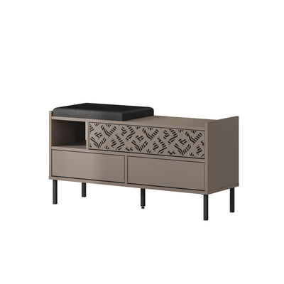 Heaton Modern Shoe Storage Bench – 3 Door Hallway Shoe Cabinet Seat - Additional Image 4