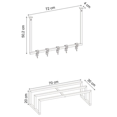 Roya Hall Set Shoe Rack dimensions