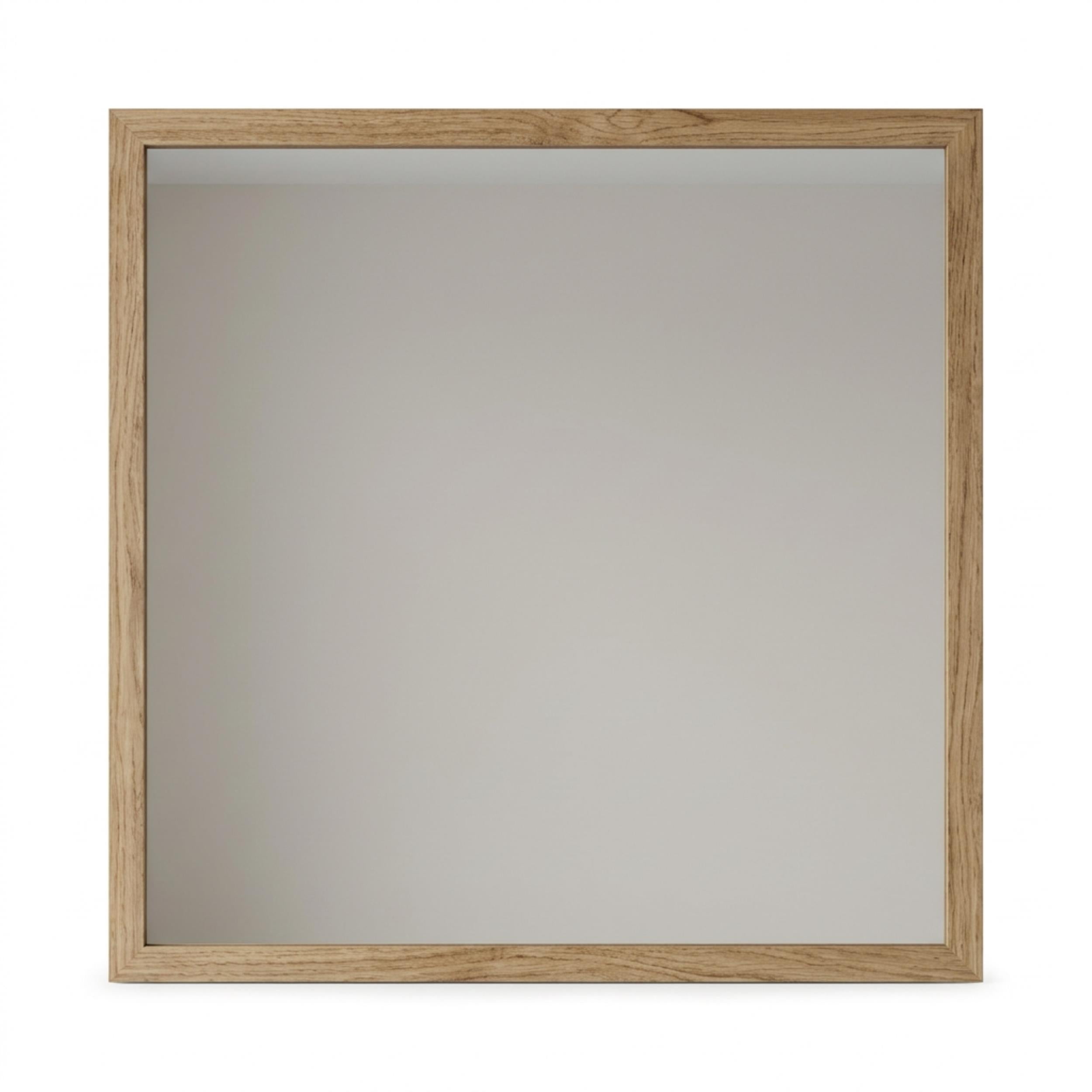 Mars Square Wall Mirror Whiskey Oak 86cm - Additional Image 1