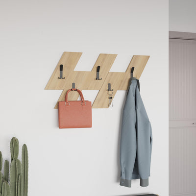 Livy Modern Coat Hanger - Wall-Mounted Coat Hanger with Angled Panels