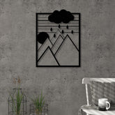 Dreamer metal wall art in Texture Black, 38x49cm, displayed on a bedroom wall