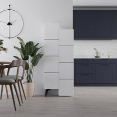 Stair Modern Hallway Storage - Multipurpose Cabinet 156 x 62 x 37 cm – White