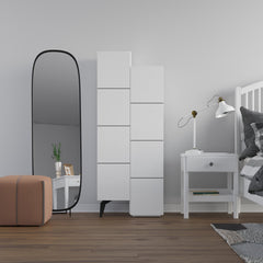 Stair Modern Hallway Storage - Multipurpose Cabinet 156 x 62 x 37 cm – White