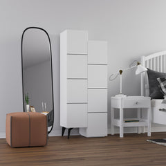 Stair Modern Hallway Storage - Multipurpose Cabinet 156 x 62 x 37 cm – White