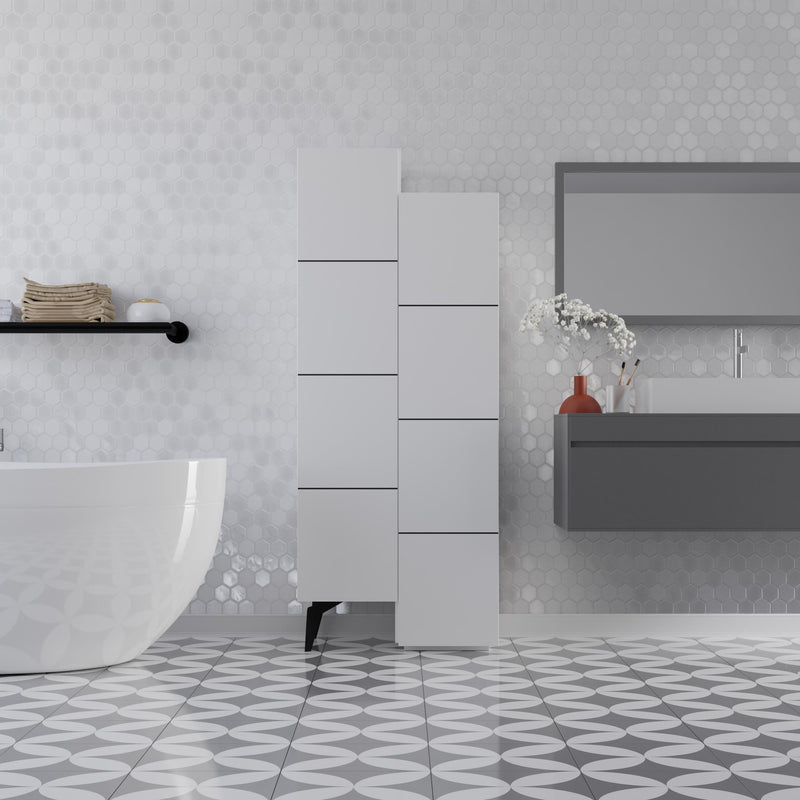 Stair Modern Hallway Storage - Multipurpose Cabinet 156 x 62 x 37 cm – White