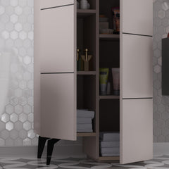 Stair Modern Hallway Storage - Multipurpose Cabinet 156 x 62 x 37 cm – Light Mocha