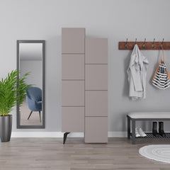 Stair Modern Hallway Storage - Multipurpose Cabinet 156 x 62 x 37 cm – Light Mocha