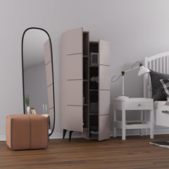 Stair Modern Hallway Storage - Multipurpose Cabinet 156 x 62 x 37 cm – Light Mocha