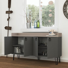 Dea Console Table – Anthracite & Light Mocha – Modern Sideboard Unit – Anthracite,Light Mocha