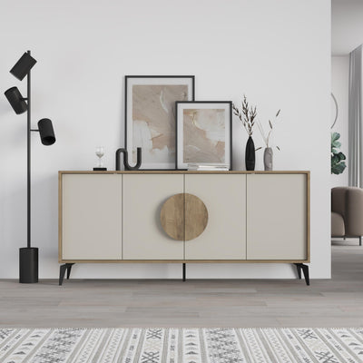 Gora Console Sideboard Display Unit 180Cm in Dark Oak,Sandstone