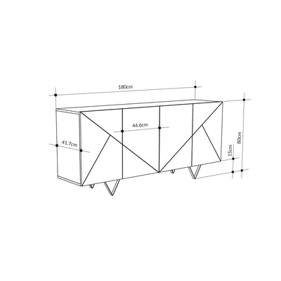 Jakomen 4 Door Sideboard Storage Unit - Additional Image 3