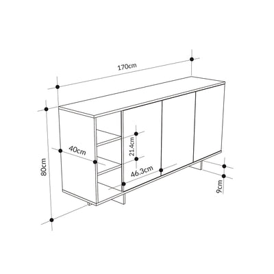 Stockton Modern Console Unit with Open Shelves - Additional Image 8