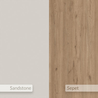 Vesco Modern Sideboard Natural Oak Sandstone 150cm - Additional Image 2